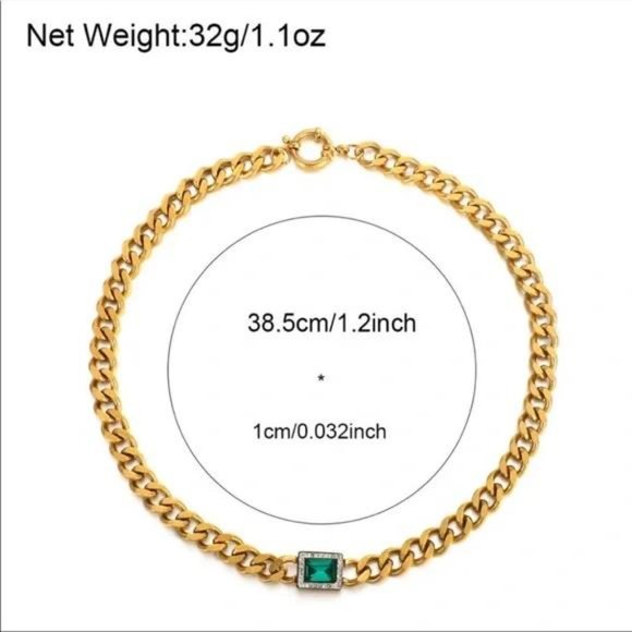 CHUNKY CHAIN 18K GOLD CHOKER NECKLACE, NICE NECKLACE, CUTE NECKLACE - Picture 9 of 9